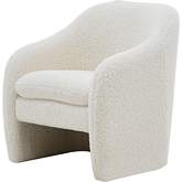 Zella Accent Arm Chair in Beige Faux Shearling